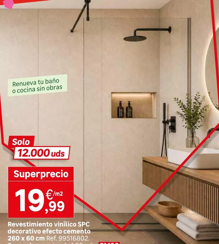 Solo - Revestimiento Vinilico Spc Decorativo Efecto Cemento