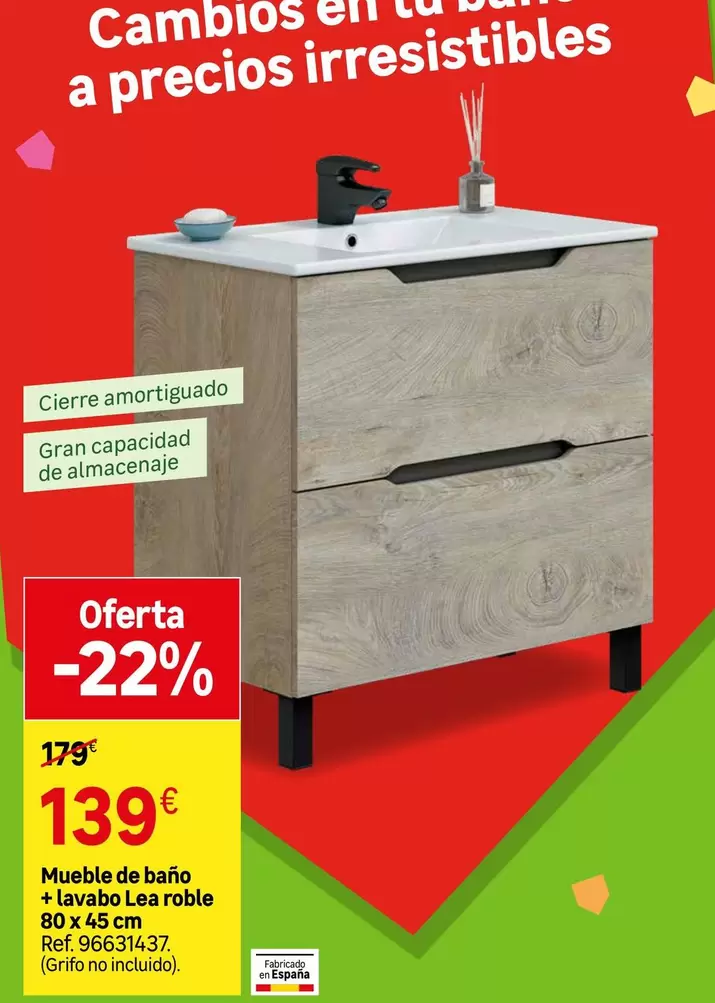 LeA - Mueble De Bano +lavado Baarolo 80 X 45 Cm
