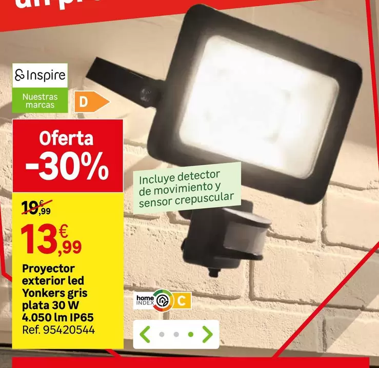 home - Proyector Exterior Led Yokkers G/is Plata 30 W