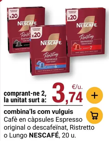 Nescafé - Cafè En Càpsules Espresso Original O Descafeinat, Ristretto O Lungo