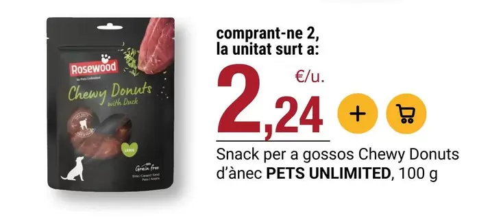 Rosewood - Snack Per A Gossos Chewy Donuts D'anec Pets Unlimited