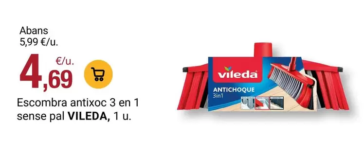 Vileda - Escombra Antixoc 3 En 1 Sense Pal