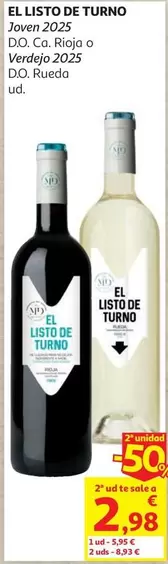 El Corte Inglés - El Listo De Turno 2022 D.O. Ca. Rioja O Verdejo 2025 D.O. Rueda