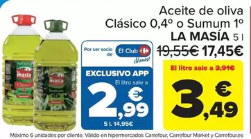 La Masía - Aceite De Oliva Clasico 0,4o O Sumum