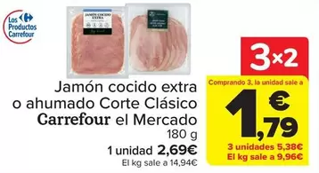 carrefour - Jamon Cocido Extra O Ahumado Corte Clasico El Mercado