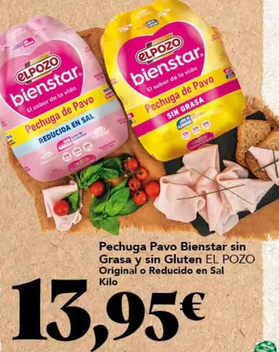 El Pozo - Pechuga Pavo Bienstar Sin Grasa Y Sin Gluten Original O Reducido En Sal