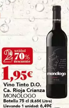 Monólogo - Vino Tinto D.o. Ca. Rioja Crianza
