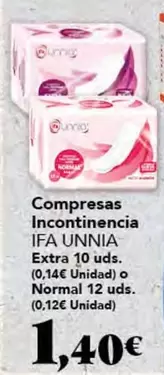 ifa unnia - Compresas Incontinencia