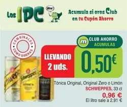 Schweppes - Tónica Original, Original Zero O Limón