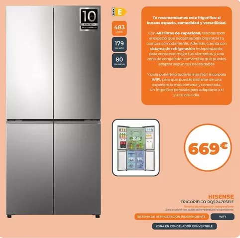 Hisense - Frigorífico RQ5P470SEIE