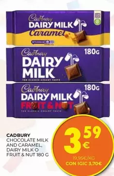 Cadbury - Chocolate Milk And Caramel, Dairy Milk O Fruit & Nut