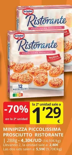 Dr Oetker - Minipizza Piccolissima Prosciutto Ristorante