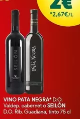 Pata Negra - Vino  D.o. Valdep. Cabernet O Seilón D.o. Rib. Guadiana, Tinto