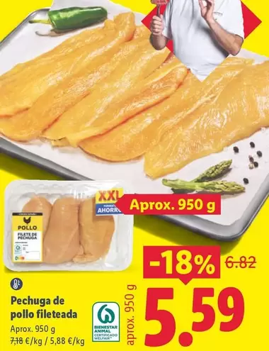Pechuga De Pollo Fileteada