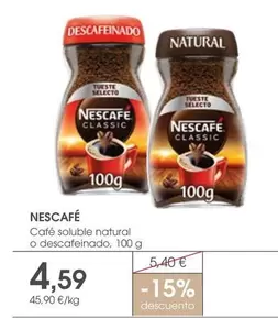 Nescafé - Café Soluble Natural O Descafeinado