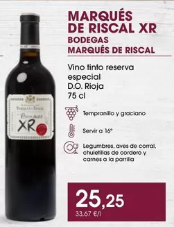 Marqués de Riscal - Vino Tinto Reserva Especial D.o. Rioja