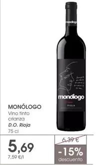 Monólogo - Vino Tinto Crianza D.o. Rioja