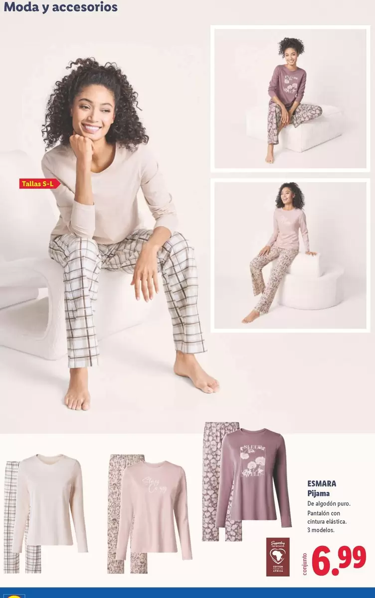 Esmara - Pijama De Algodón Puro/Pantalón Con Cintura Elástica