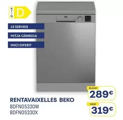 Beko - Rentavaixelles Blanc BDFN05330W/Inox BDFN05330X