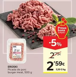 Eroski - Picada De Porc Burger Meat