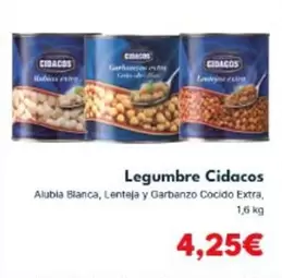 Cidacos - Alubia Blanca, Lenteja Y Garbanzos Cocido Extra