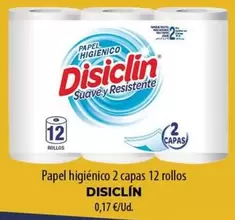 Disiclin - Papel Higiénico 2 Capas 12 Rollos