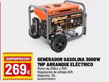 Energy - Generador Gasolina 3000w 7hp Arrangue Eléctrico