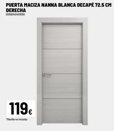 Puerta Maciza Nanna Blanca Decapé 72.5 Cm