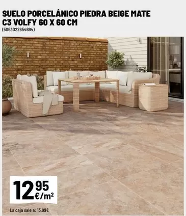 Suelo Porcelanico Piedra Beige Mate