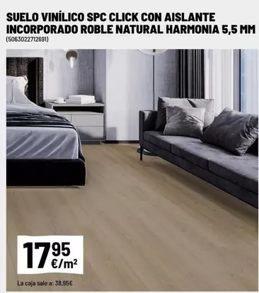 SPC - Suelo Vinílico Click Con Aislante Incorporado Roble Natural Harmonia
