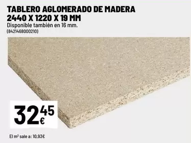 Tablero Aglomerado De Madera 2440 X 1220 X 19 Mm