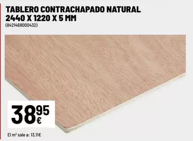 Tablero Contrachapado Natural