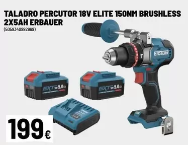 Elite - Taladro Percutor 18v 150nm Brushless 2x5ah Erbauer