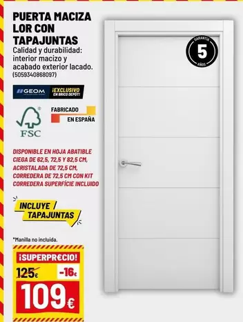 brico - Puerta Maciza Lor Con Tapa Juntas