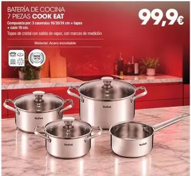 Cristal - Bateria De Cocina 7 Piezas Cook Eat