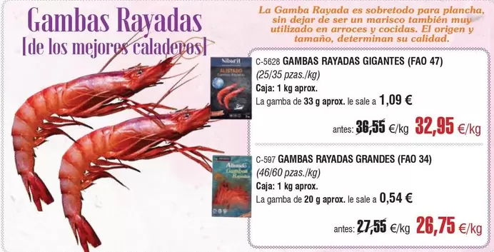 origen - Gambas Rayadas