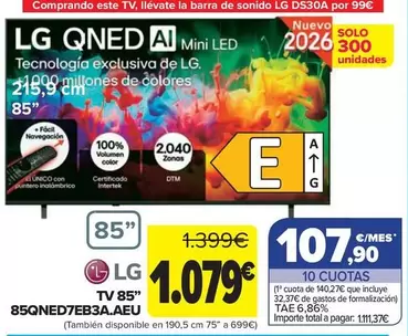 LG - TV 85" 85QNED7EB3A.AEU