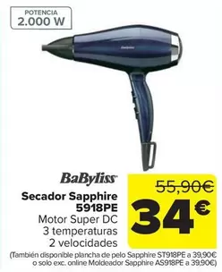 Babyliss - Secador Sapphire 5918PE