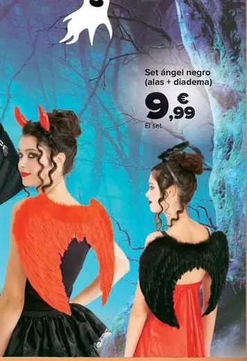 Set Angel Negro (alas + Diadema)