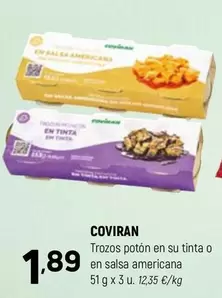 coviran - Trozos Potón En Su Tinta O En Salsa Americana