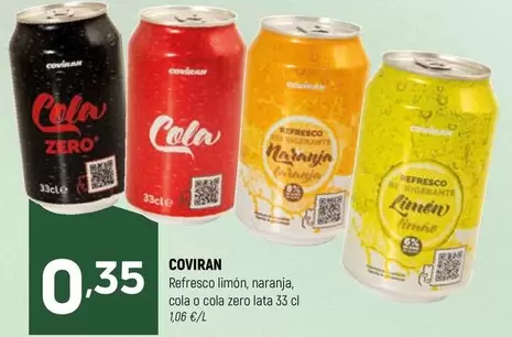 coviran - Refresco Limón, Naranja, Cola O Cola Zero Lata