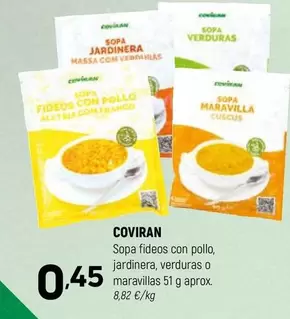 coviran - Sopa Fideos Con Pollo, Jardinera, Verduras O Maravillas