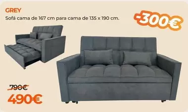 Grey Sofá Cama