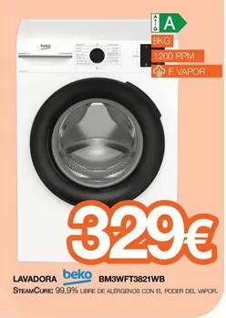 Beko - Lavadora BM3WFT3821WB