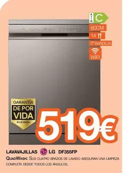 LG - Lavavajillas DF355FP