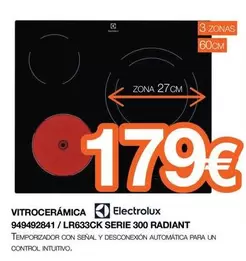 Electrolux - Vitroceramica 9492941/LR633CK Serie 300 Radiant
