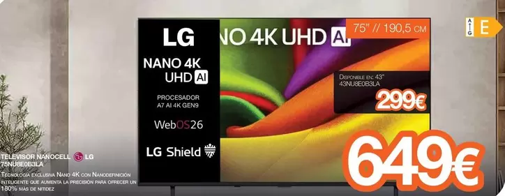 LG - TV 55" Nano 4K UHD AI