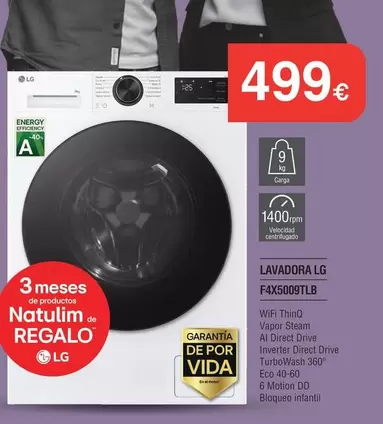 LG - Lavadora F4x5009tlb