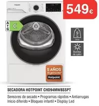 Hotpoint - Secadora Chd94mwbsspt