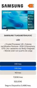 Samsung - Tu43u8075huxxc